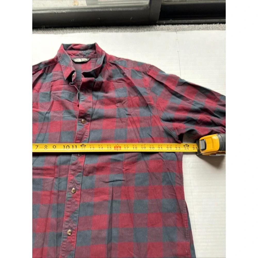 North Face Mid Weight Flannel Long Sleeve Button Up Shirt Plaid Men's XL